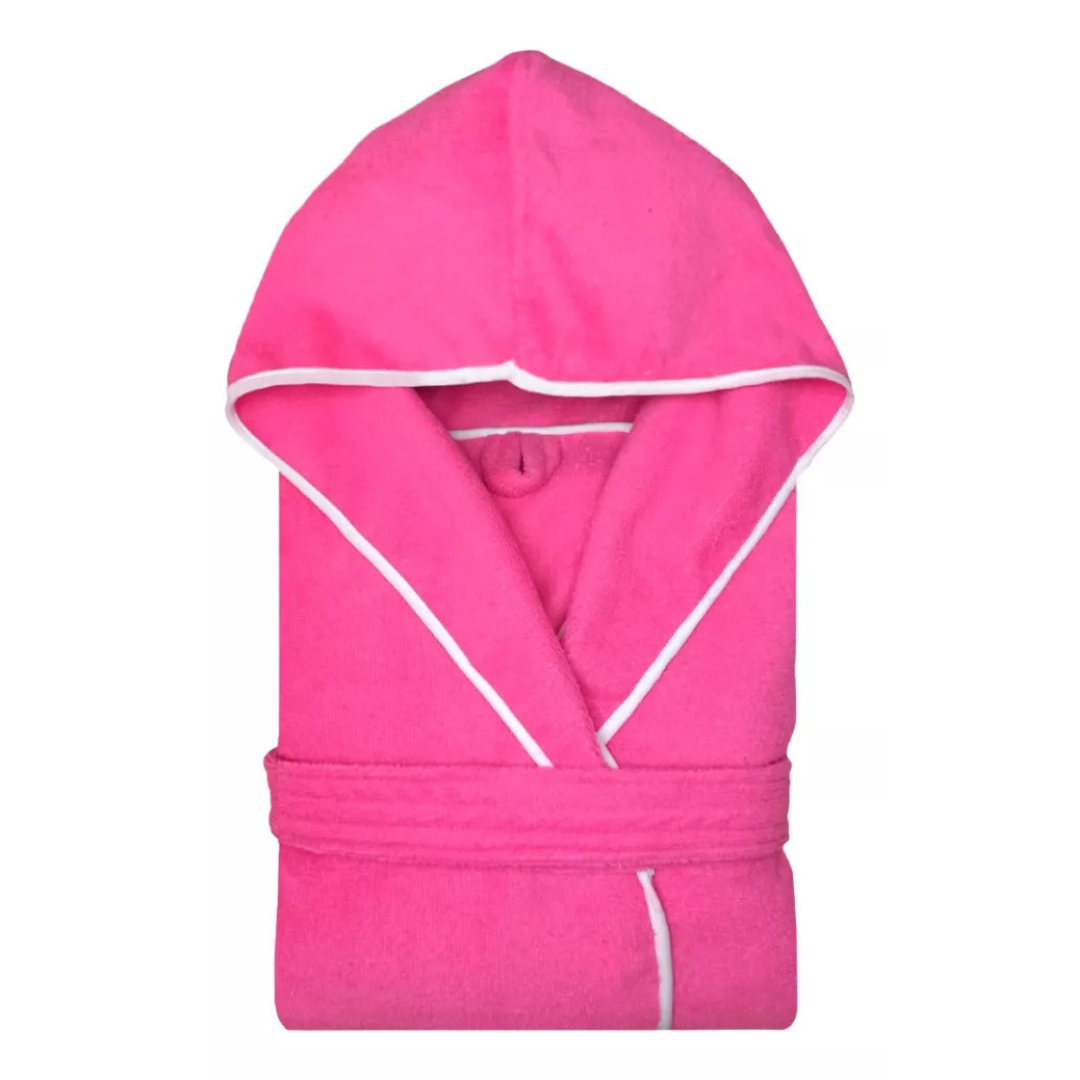 Bata De Baño Rosa Con Capucha