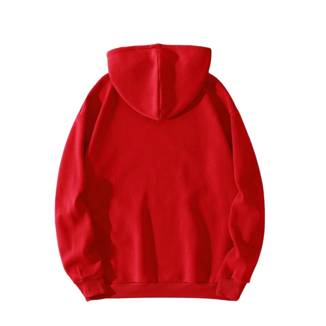 Hoodie Unisex Roja Con Gorro Suave