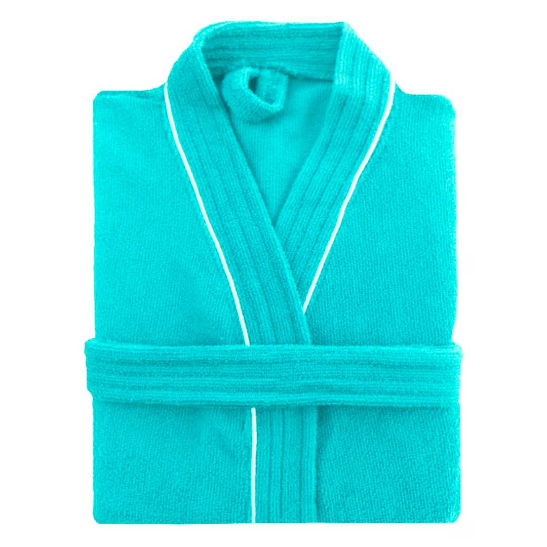 Bata de Baño Cian Detalle en Blanco