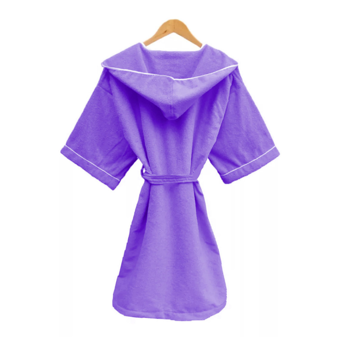 Bata De Baño Lila Con Capucha