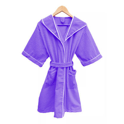 Bata De Baño Lila Con Capucha