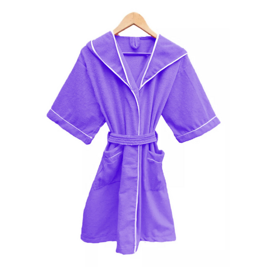 Bata De Baño Lila Con Capucha
