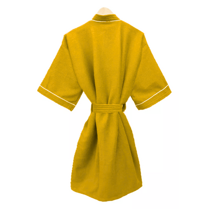 Bata de Baño Amarillo Detalle en Blanco