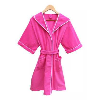 Bata De Baño Rosa Con Capucha