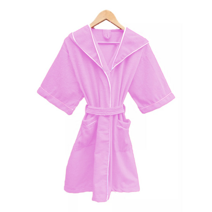Bata De Baño Rosa Pastel Con Capucha