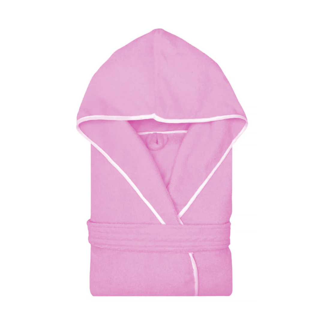 Bata De Baño Rosa Pastel Con Capucha