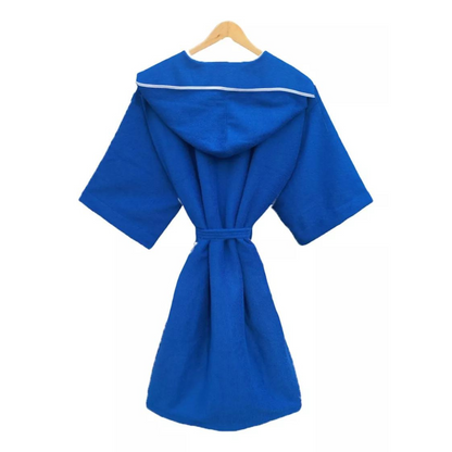 Bata De Baño Azul Con Capucha