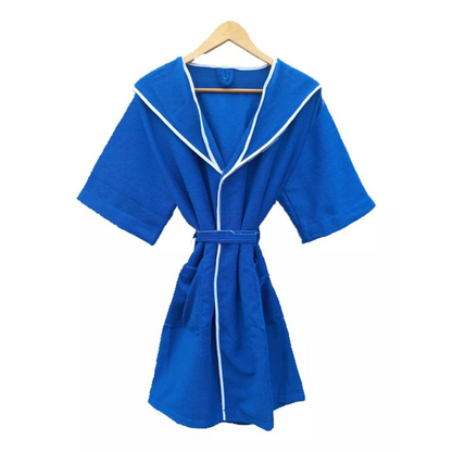 Bata De Baño Azul Con Capucha