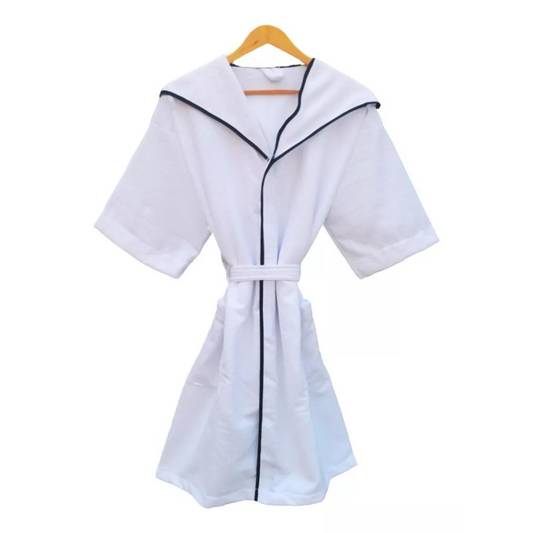 Bata De Baño Blanca Con Capucha