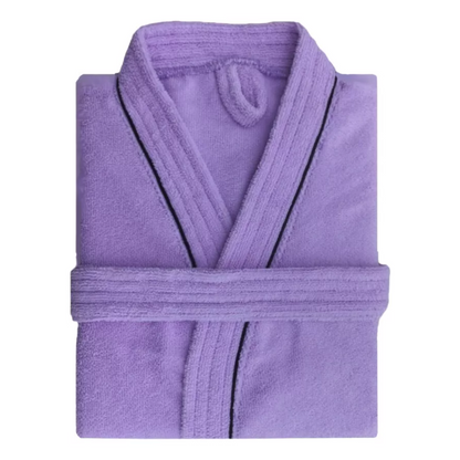 Bata de Baño Lila Detalle en Negro