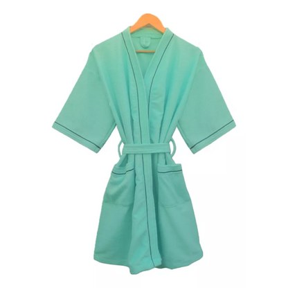 Bata de Baño Menta Detalle en Negro