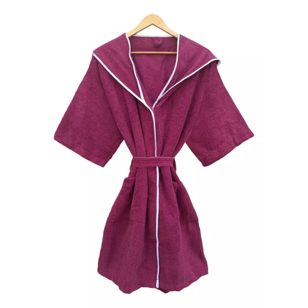 Bata De Baño Vino Con Capucha
