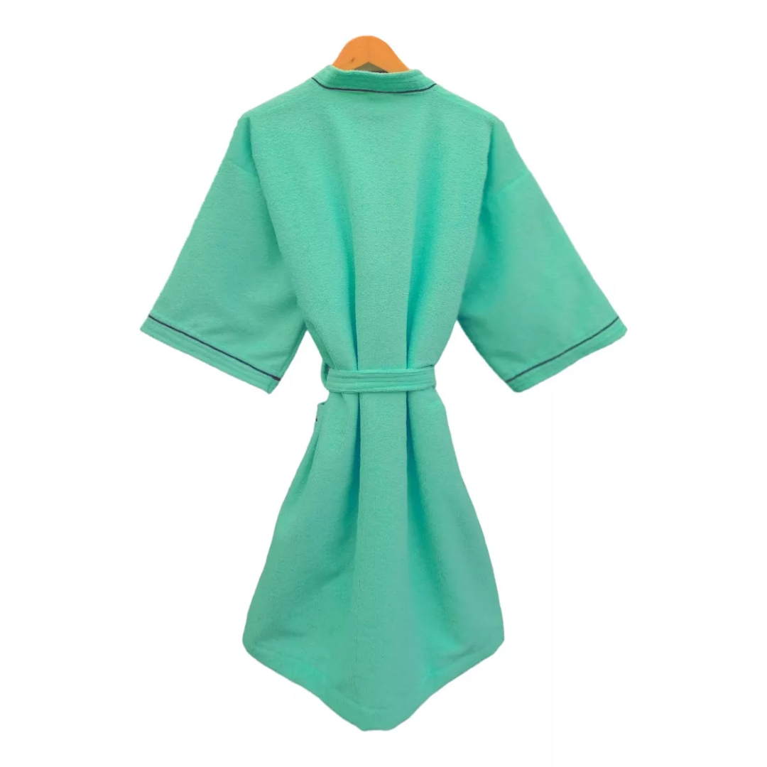 Bata de Baño Menta Detalle en Negro