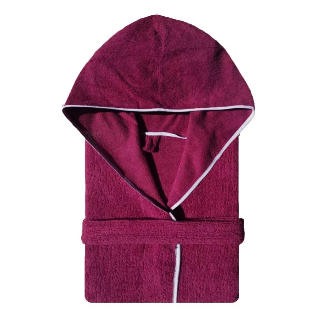 Bata De Baño Vino Con Capucha