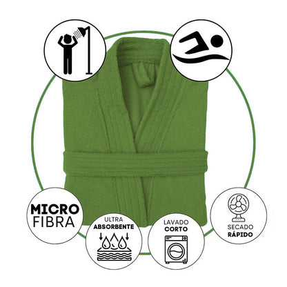 Bata de Baño Unisex Microfibra Verde Aguacate