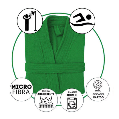 Bata de Baño Unisex Microfibra Verde Bandera
