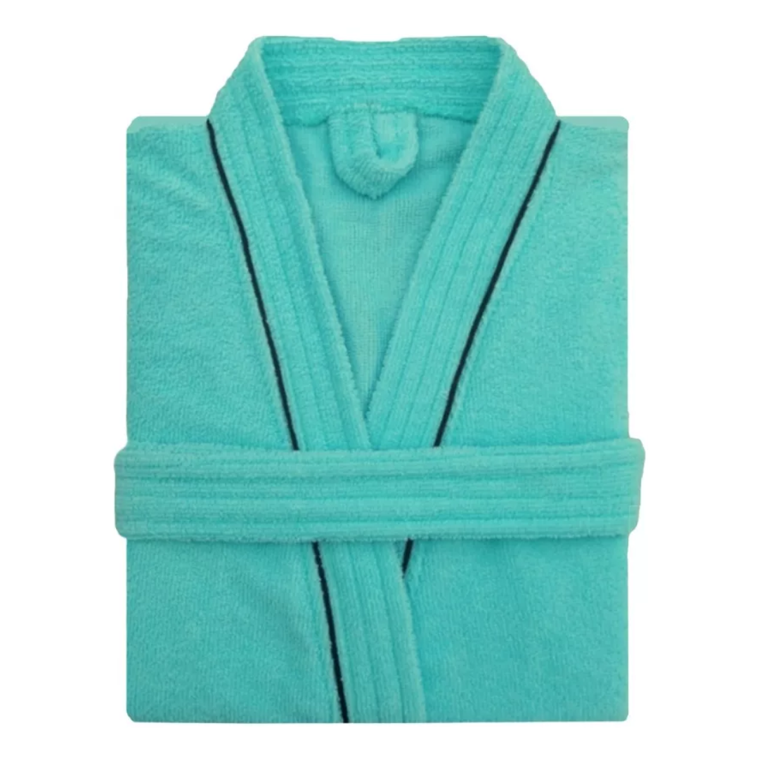 Bata de Baño Menta Detalle en Negro