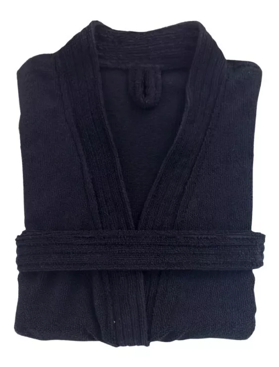 Bata de Baño Unisex Microfibra Negro
