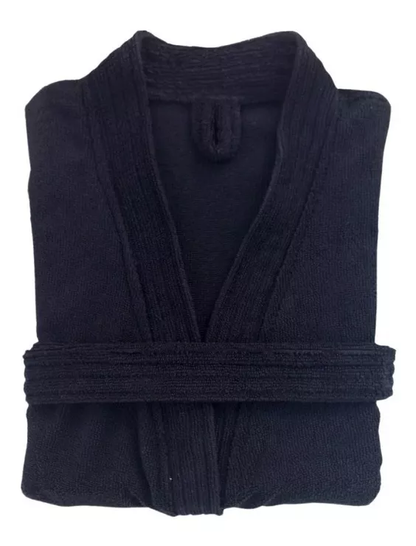 Bata de Baño Unisex Microfibra Negro