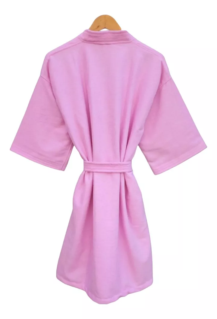 Bata de Baño Unisex Microfibra rosa Pastel