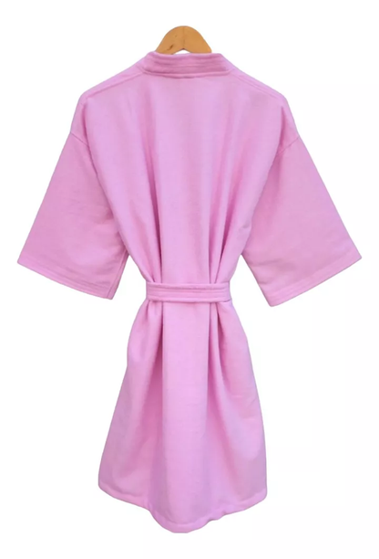 Bata de Baño Unisex Microfibra rosa Pastel
