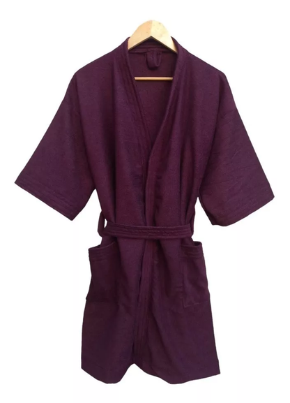 Bata de Baño Unisex Microfibra Vino