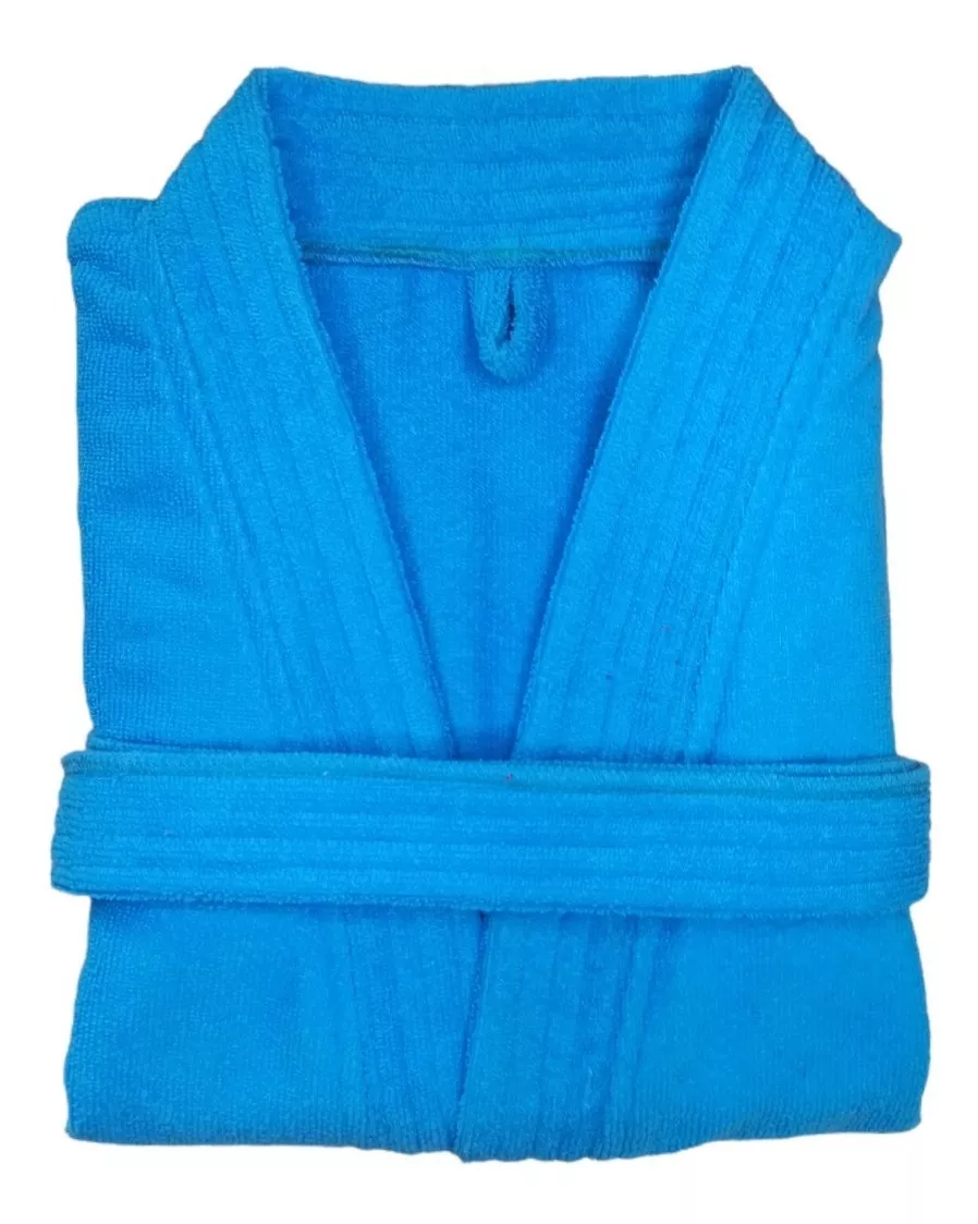 Bata de Baño Unisex Microfibra Azul Turquesa