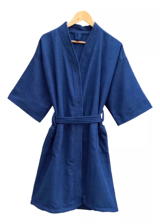 Bata de Baño Unisex Microfibra Azul Marino
