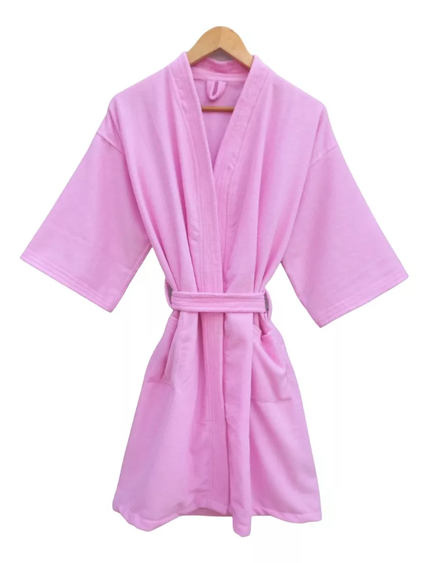 Bata de Baño Unisex Microfibra rosa Pastel