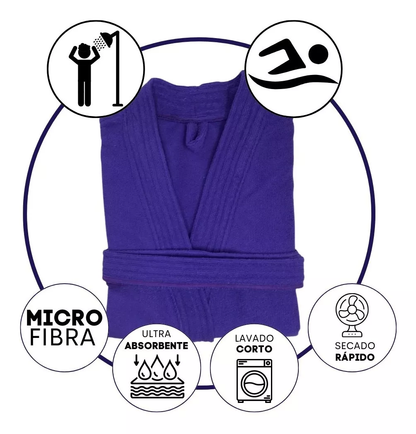 Bata de Baño Unisex Microfibra Morado