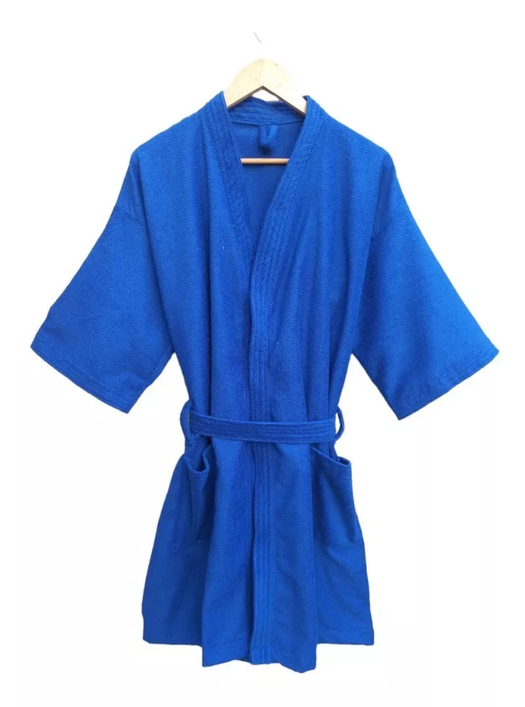 Bata de Baño Unisex Microfibra Azul Rey