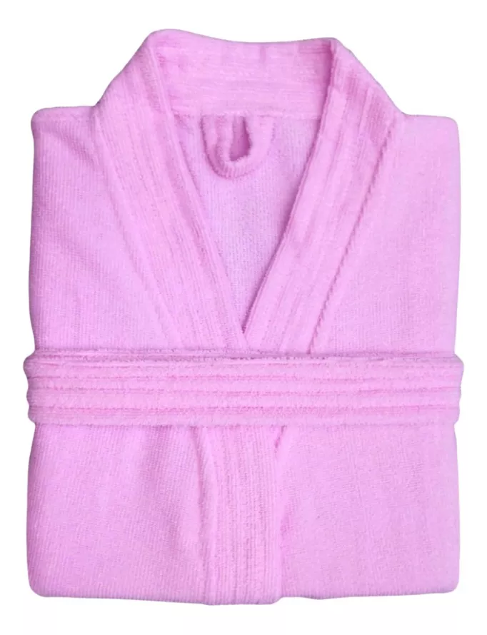 Bata de Baño Unisex Microfibra rosa Pastel