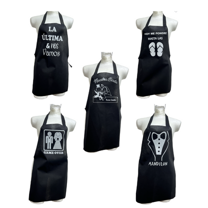 Paquetes De 25 Mandiles Para Boda | Negro