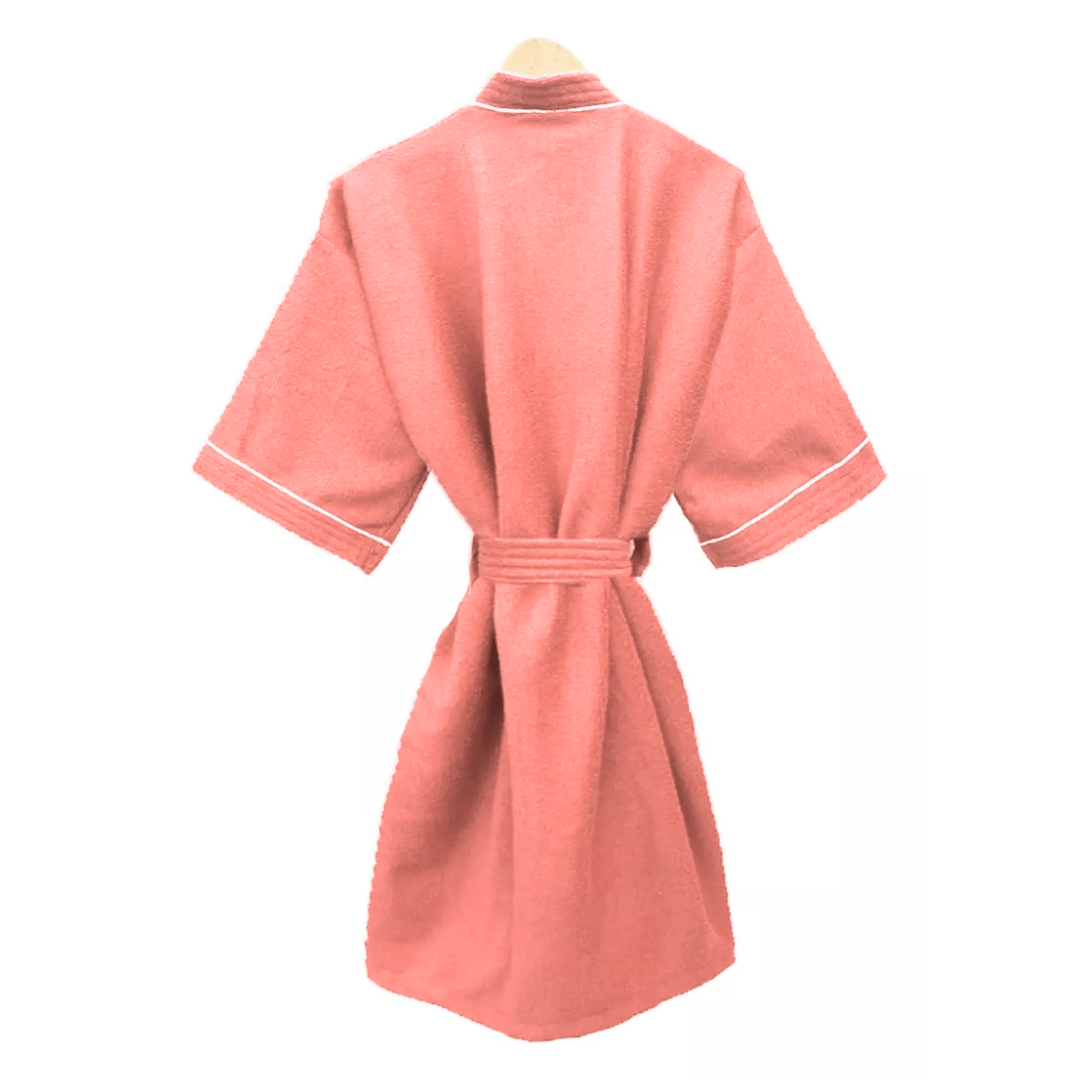 Bata de Baño Coral Detalle en Blanco