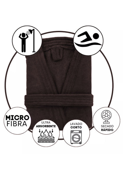 Bata de Baño Unisex Microfibra Café