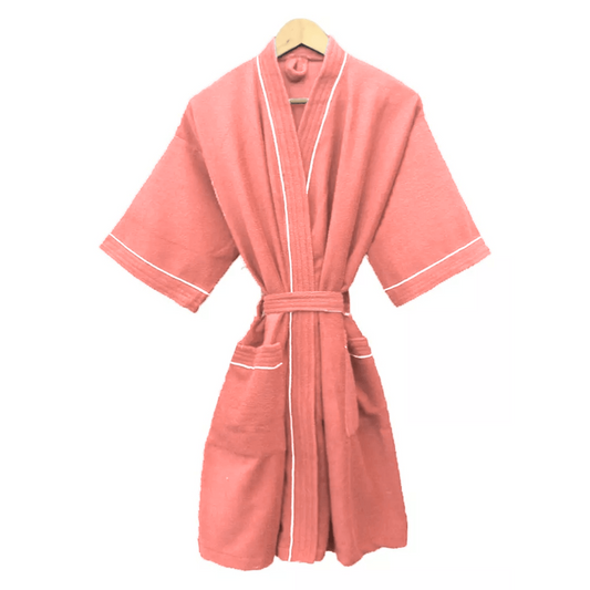 Bata de Baño Coral Detalle en Blanco